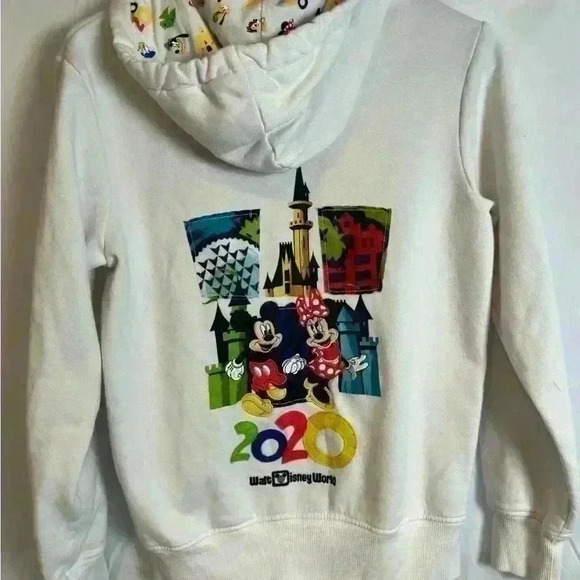 DISNEY PARKS 2020 Logo White Jacket with Hood (Size M) - Picture 7 of 9